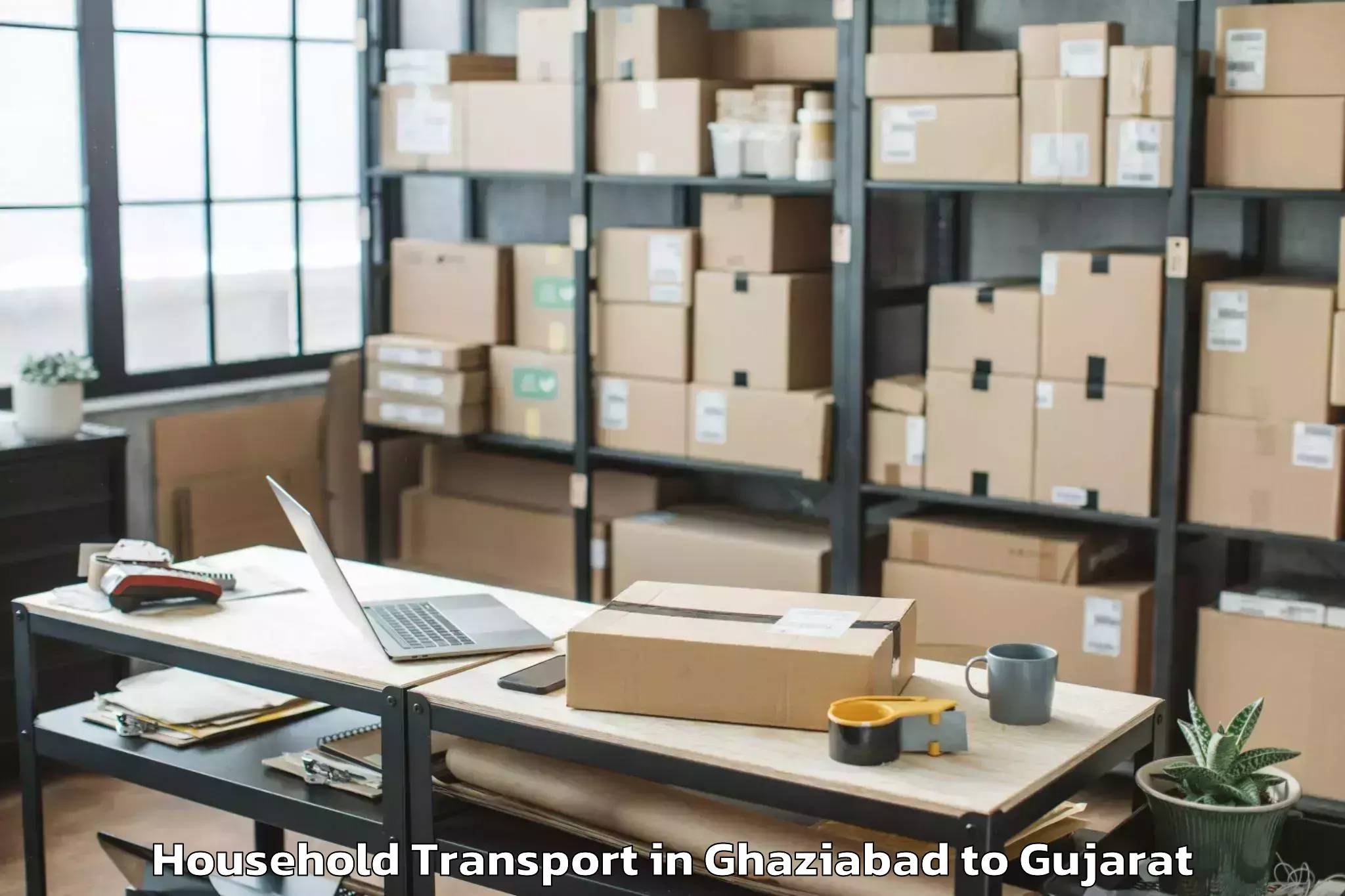 Book Ghaziabad to Thasra Household Transport